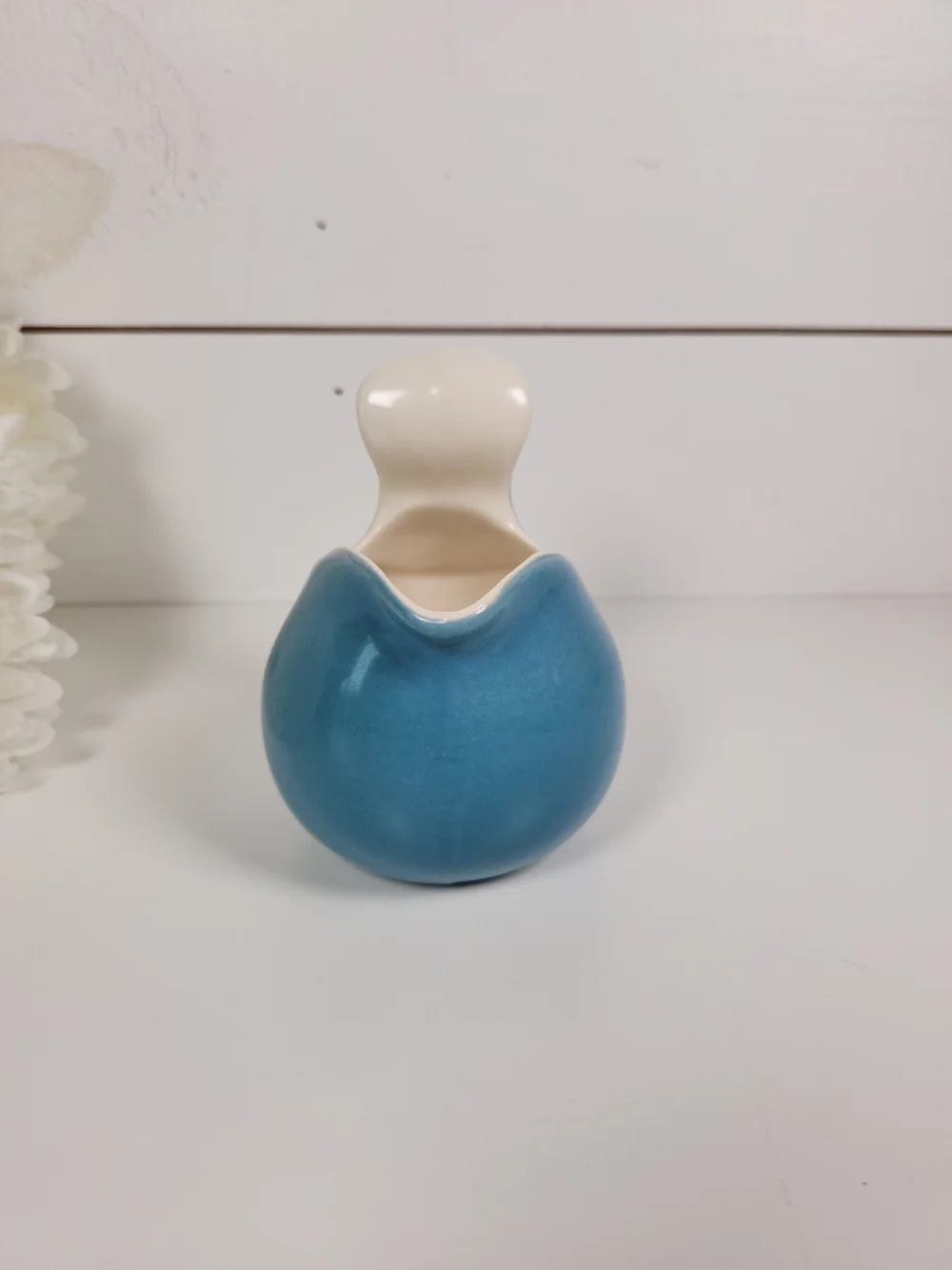 Eva Zeisel Red Wing Pottery Town and Country Blue & White Creamer | 1940s